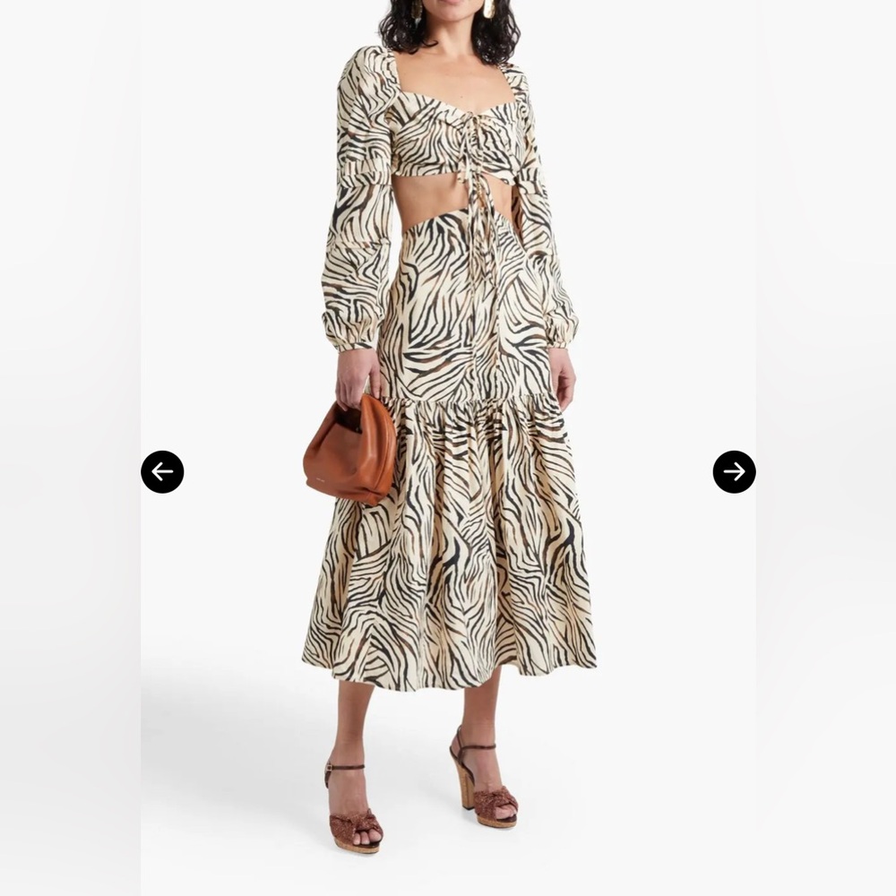 NICHOLAS Dora Cut-Out Animal Print Dress